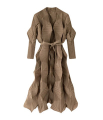 Geometric Pleated Trench Coat