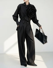 Luxury Floral Appliqué Blouse