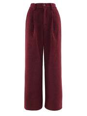 Luxe Burgundy Wool Blend Wide Leg Pant Suit