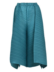 Women's Turquoise Casual Chic Pleated Two-Piece Set