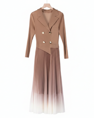 Elegant Plissé Ombre Dress