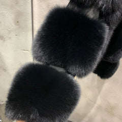 Genuine Cropped Fox Fur Coat