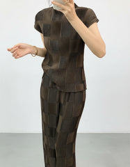 Luxury Petite Plisse Pant Suit