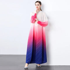Maxi Bubble Sleeve Pleats Dress