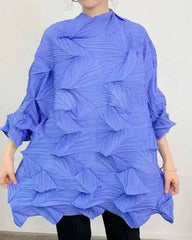 Oversized Pleated Plissé Top