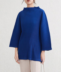 Elegant Mock-Neck Pleated Top