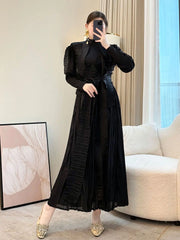 Luxury Modest Travel Pleats Dress