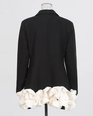 Ruffled-Detail Formal Blazer