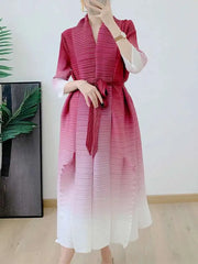 Truly Plissé Long Wrap Coat
