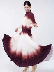 Luxury Travel Ombre Plissé Skirt
