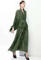 Luxury 2-Piece Pleats Skirt Set