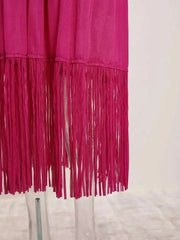 Elegant Fringe Hem Plissé Dress