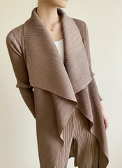 Plissé Longline Duster Cardigan