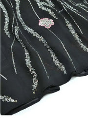 Flowy Sequin-Adorned Evening Dress