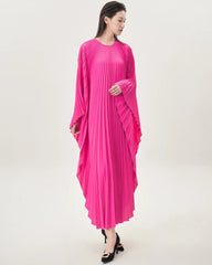 Luxury Plissé Cape Dress