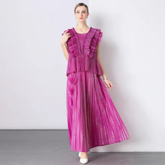 Japanese Plissé 2-Piece Skirt Set