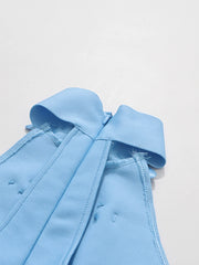 Elegant 3D Floral Halter-Neck Dress