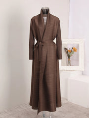 Truly Pleated Stretchy Long Coat