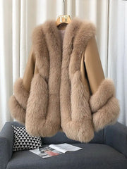 Genuine Fox Fur & Leather Jacket