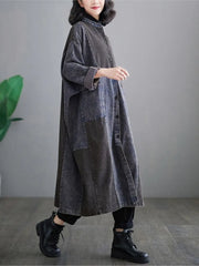 Women's Oversized Denim Patchwork Coat