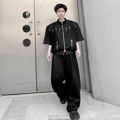 Men's Black Rebel Baggy Streetwear Set