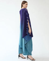 Asymmetric Pleated Trouser Set