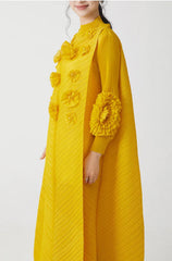 Luxe Pleated Dress with Sleeves