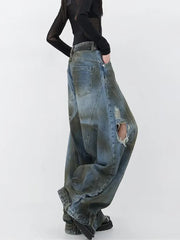 Women's Upside Down Oversized Baggy Jeans