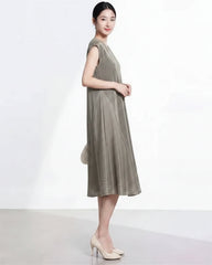 Couture Plisse Cap Sleeve Dress
