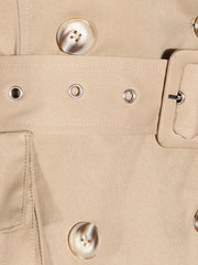 Luxe Pearl Ruffle Trench Coat