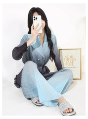 Luxe Pleated Cocktail Pants Suit