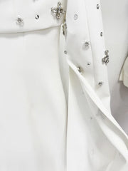 Luxury Formal Crystal Cape Dress