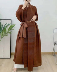 Luxury Plissé Longline Coat