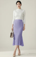 Luxury Pleated Ribbed Skirt