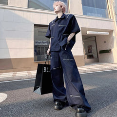 Avant-Garde Men's Japanese Denim Co-ord Set