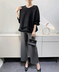 Ruffle Fully-Pleated Top