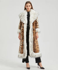 Women's Elegant Faux Mink Fur Extra Long Coat