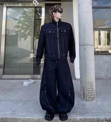 Men's Luxury Wide-Leg Jean & Jacket