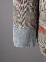 Oversized Modern Plaid Art Blazer