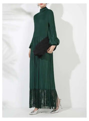 Luxury Plisse Tassel Fringe Dress