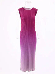 Truly Pleated Sleeveless Dress & Coat