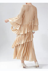 Truly Plissé Ruffle Sleeve Dress