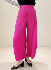 Travel Pleated Wide-Leg Pants