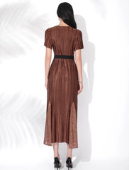 Luxury Plisse 3D Floral Dress