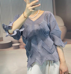 Luxury Blossom Pleats Blouse