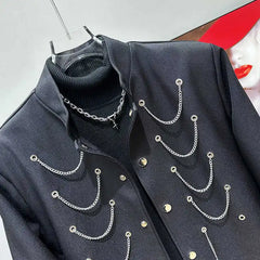 Men's Black Cropped Designer Jacket