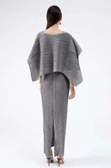 Luxury Modest Pleated Dress & Cape