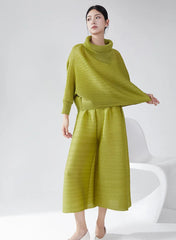 Truly Plissé Wide Leg Pant Set