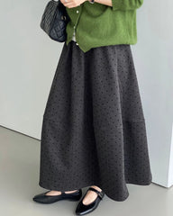 Luxury Woolen Polka-dot Skirt