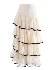 Luxury Lace Asymmetric Skirt